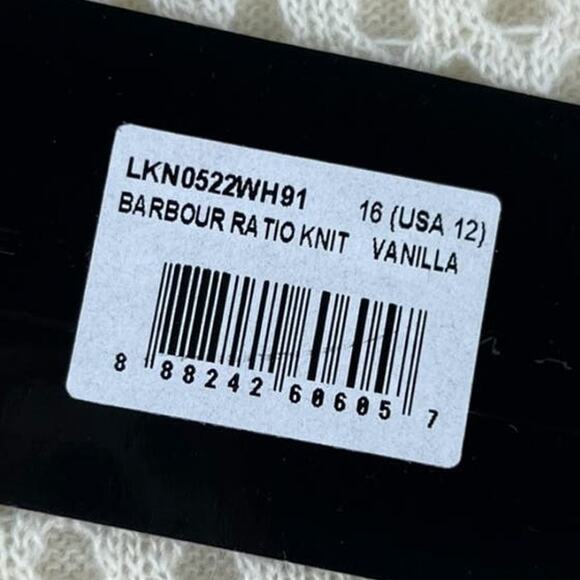 Barbour x Range Rover Ratio Knit Crewneck Sweater in Vanilla Size US 12 NEW - Picture 4 of 8